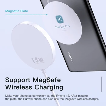 KUULAA Placă de Metal Disc Foaie de Fier MagSafe Magnetice, Autocolant Pentru iPhone 12 11 Pro Max XS XR X 8 Plus Pentru Încărcare Wireless Qi