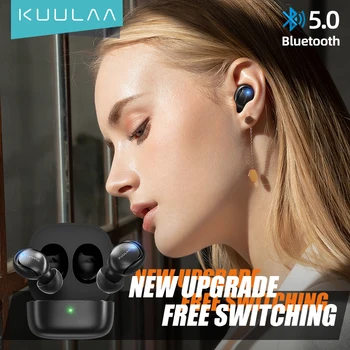 KUULAA TWS de Amprente Touch Căști Bluetooth, HD Stereo Căști fără Fir,Anulare a Zgomotului de Gaming Headset