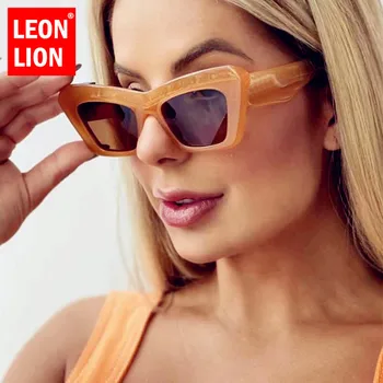 LeonLion 2021 Ochelari De Soare De Brand De Înaltă Calitate Tendințele 2021 Supradimensionat Ochelari De Soare Femei Designer De Lux Ochelari Portocaliu Pătrat Nuante