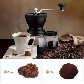 Manual Rasnita de Cafea cu vas de Depozitare Moale Perie Conica Mini Cafea, Mașină de Frezat pentru o Singură Cafea
