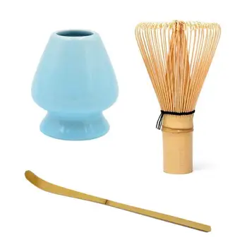 Matcha Amestecarea Perie de Vase Combinație Lingura de Ceai Ceainic Placer Set de Bambus și Ceramică