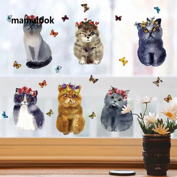 Minunat de Mână-pictat cat de Perete Autocolant pentru Home decor camera pentru copii de Simulare de animale Decor poster Mural art Decalcomanii autocolante