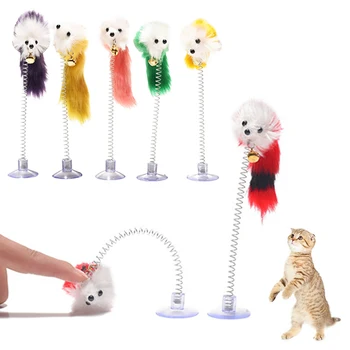 Moda Culoare Aleatorii de Plastic Jucării Pisica Pene Amuzant Pisica Soareci Forma 20 x 10cm False Mouse-Produse pentru animale de Companie Jos Fraier Elastic
