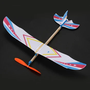 Modelul de aviație Mâner Trageți Avionul în aer liber, Jucării pentru Copii Joaca Elicopter & Elastic Banda de Cauciuc Alimentat DIY Spuma Modul Avion