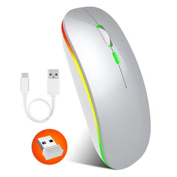 Mouse-ul fără fir RGB Bluetooth Mouse de Calculator Silent Reîncărcabilă Ergonomic Mause Cu Iluminat din spate cu LED USB mouse-urile Optice Pentru PC, Laptop