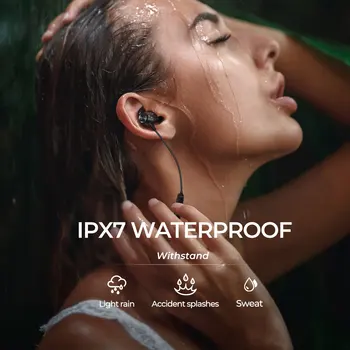 Mpow S10 Pro Bluetooth Sport Căști IPX7 rezistent la apă Pavilioane Wireless cu CVC8.0 Anulare a Zgomotului Microfon & 14H Redare