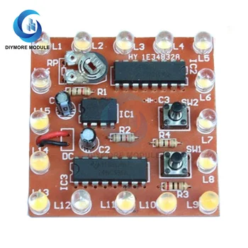 NE555 74HC595 16 Canale Lumina Apa care Curge Lumini LED-uri Electronice DIY Kit Module