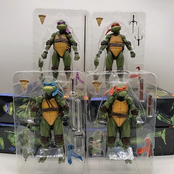 NECA figurina Raphael, Leonardo, Michelangelo, Donatello Acțiune Figura Shredder Krang Turtle Figura Film Clasic 1990 Film