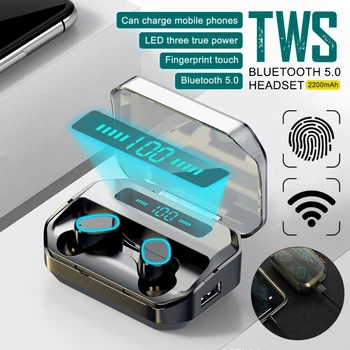Noile Căști Auriculare TWS Căști fără Fir rezistent la apa Construit compatibil Bluetooth În Microfon Putere LED Display Pentru Iphone, Samsung