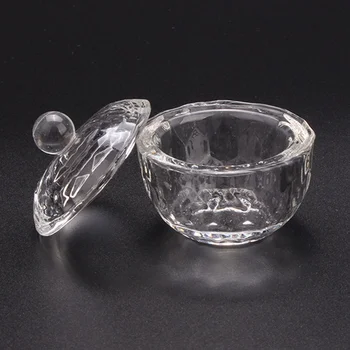 Nou 1 Buc Sticla de Cristal Dappen fel de Mâncare Capac Castron Ceașcă Titularul Echipamente Manichiura Unghii Instrument pentru Unghii Praf Acrilic Lichid