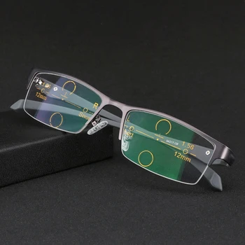 Ochelari de citit Bărbați Scober = Ultralight Al-mg Rama Tr90 Picioare Multifocală Progresivă Bifocale Ochelari de Citit +1 +1.5 +3.25