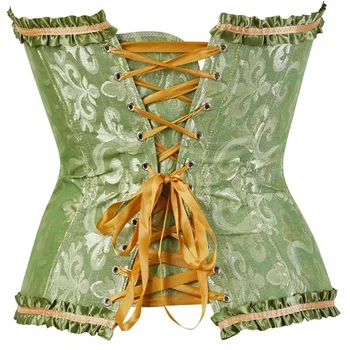 Overbust corset sexy de dantelă plus dimensiune erotic zip floral pentru femei bustiera-corset lenjerie topuri brocart victorian DropShipping FSDA
