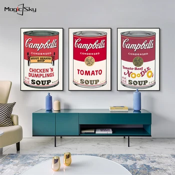Populare Andy Warhol Capodoperă Reproducerea de Rosii Supa de Pui Panza Pictura Postere si Printuri de Arta de Perete Dormitor Decor Acasă