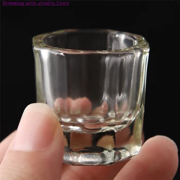 Praf acrilic Dappen Vas Lichid Acrilic de Cristal de Sticlă Cupa de Sticla pentru Acril Unghii Clar, de Culoare Alb-Transparent Kit