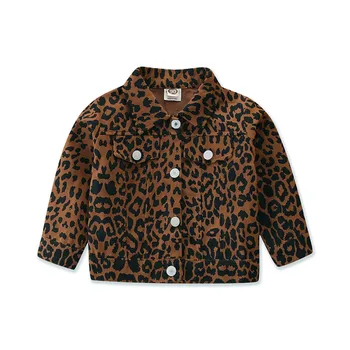 Primavara Toamna Fete Jachete Leopard De Imprimare Jacheta Denim Îmbrăcăminte De Moda Canadiană Imbracaminte Copii 2 4 6 Ani Fete Haina