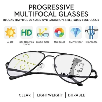 Progresivă Anti-albastru de Tranziție ochelari de Soare Fotocromatică Ochelari de Citit Bărbați Hipermetropie în aer liber Prezbiopie Ochelari 1.0 To4.