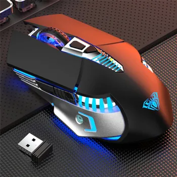 Rechargeable Gaming Mouse SC200 cu Butoane Laterale 3 Moduri (BT5.0, BT3.0 și 2,4 G) Ergonomic Mause pentru Laptop PC