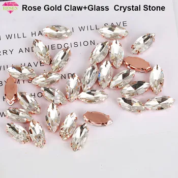 RESEN Rose Gold Claw Coase pe Cal Ochi de Cristal Stras obiecte de Artizanat Coase pe Pietre pentru Îmbrăcăminte, Accesorii de Îmbrăcăminte