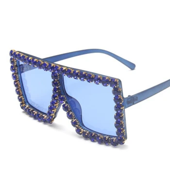 Retro supradimensionat ochelari de soare patrati femei 2020 brand de lux de moda cadru mare rhinstone ochelari de soare doamnelor gradient nuante UV400