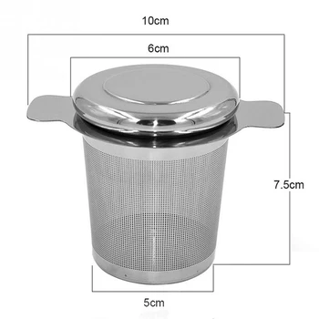Reutilizabile Din Oțel Inoxidabil Ceai Infuser Cosul De Frunze De Ceai Plasă Fină De Ceai Strecuratoare Capacul Filtrelor De Ceai Și Cafea