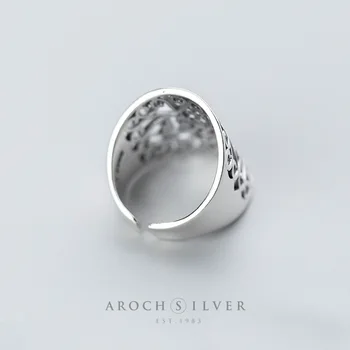 S925 argint inel de sex feminin marcasite model retro larg fata de moda degetul arătător ring Ajurata sculptate de artă largă a ediție