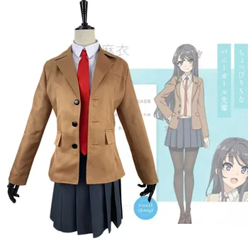 Seishun anime Buta Yarou wa Fata Bunny Senpai nu Yume wo Minai Sakurajima Mai Azusagawa Sakuta Cosplay Costum femei uniformă