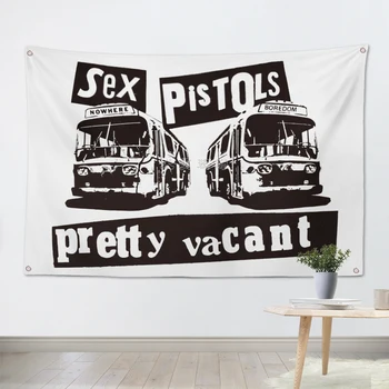 Sex Pistols, Trupa de Rock Agățat de Artă Pânză Impermeabilă Țesătură de Poliester 56X36 cm Steaguri banner Cafe-Bar Hotel Decor