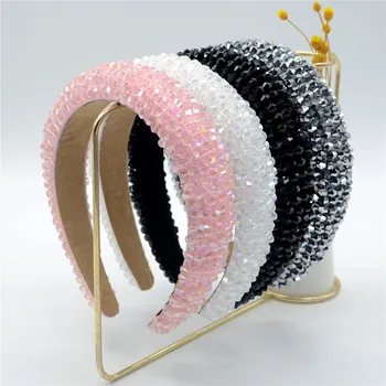 Shinny Cristale Hairband Bentita Turban pentru Femei Lady Larg Cerc Păr Bezel Benzile de Păr Accesorii de Par Pentru Crăciun Holloween