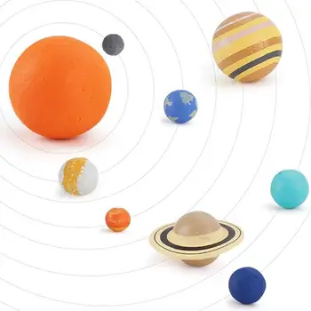 Simularea Sistemului Solar 9pcs Plastic Cosmic Planeta Model de Materiale Cifrele Sistemului de Învățământ Jucării de Predare Știință Uni S6R5