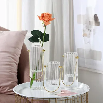 Sticla De Cristal Vaza Decor Acasă Portabil De Masă Vaze Decor Camera Pentru Acasă Decorare Accesorii Hidroponice Recipient Ornamente