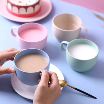 Stil simplu Paie de Grâu Cana mic Dejun Cafea cu Lapte Ceașcă de Ceai Eco-friendly Incasabil Cuplu de Călătorie Potabilă Pentru Bucătărie