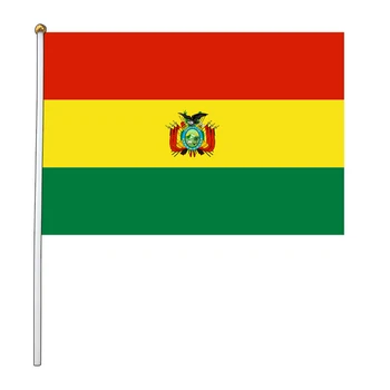Transport gratuit xvggdg 100buc 14 * 21cm bolivia mână steagul Promovare en-Gros Mici bolivia Mână Fluturând Drapelul Național