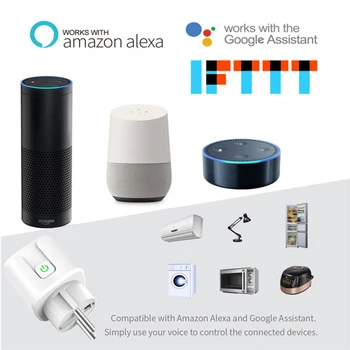 Tuya WiFi Smart Plug Socket Cu Energie Monitor Multi Plug Tuya Control APLICAȚIE Funcționează Cu Alexa Google Asistent Standard UE