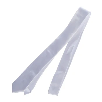 Unisex Casual Cravata Skinny Slim Narrow Neck Tie - Solid Alb