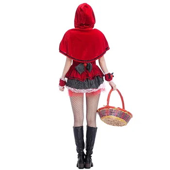 UTMEON Face într-Adevăr Imagine-Little Red Riding Hood Petrecere de Halloween, Catifea Costum Adult Femei Halloween Costum de Lux