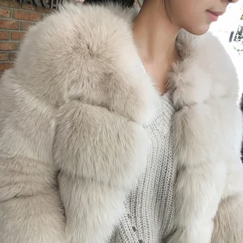 Wenfly Femei Pufos Faux Blană De Vulpe Jachete Paltoane De Iarna Noua Moda Scurt Vrac Coreean Gros Cald Supradimensionate Îmbrăcăminte Exterioară Femme