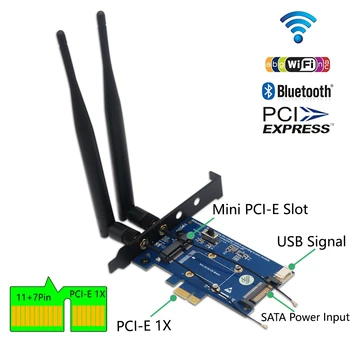 WiFi Card PCI Express placa de Retea Wireless Adapter Mini PCIE pentru PCI-E X1 Adaptor + Slot pentru Card SIM pentru 3G/4G/LTE Card Modulul WiFi