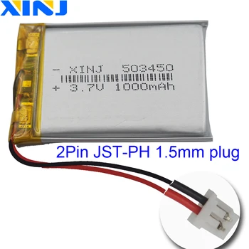 XINJ 3.7 V 1000mAh baterie Reîncărcabilă Polimer Baterie Li 2pin JST-PH 1,5 mm Plug 503450 Pentru Conducere Recorder Camera Sat Nav Difuzor